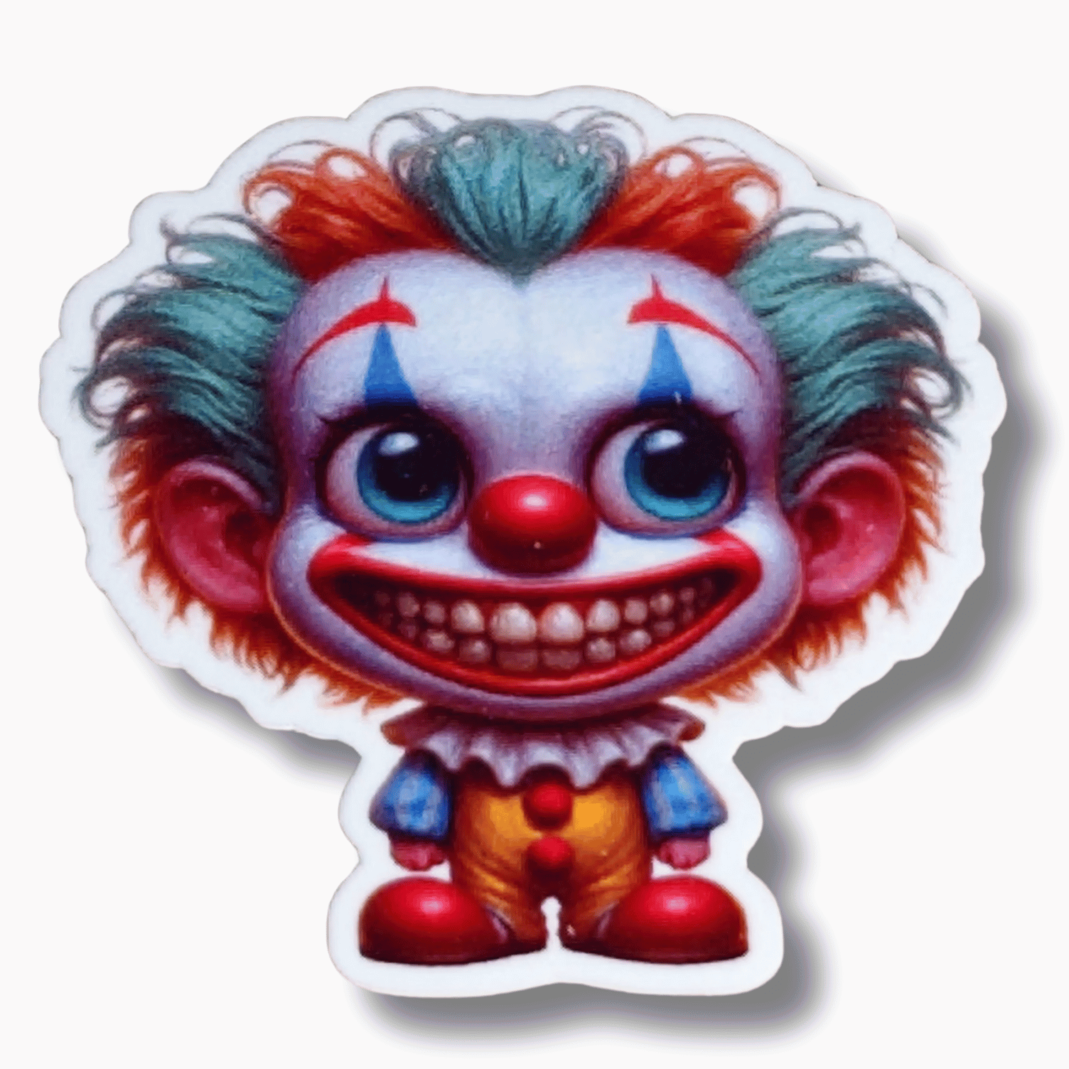 Cute Spooky Clown Magnetic Needle Minder for cross stitch, embroidery, sewing, quilting, and needlepoint