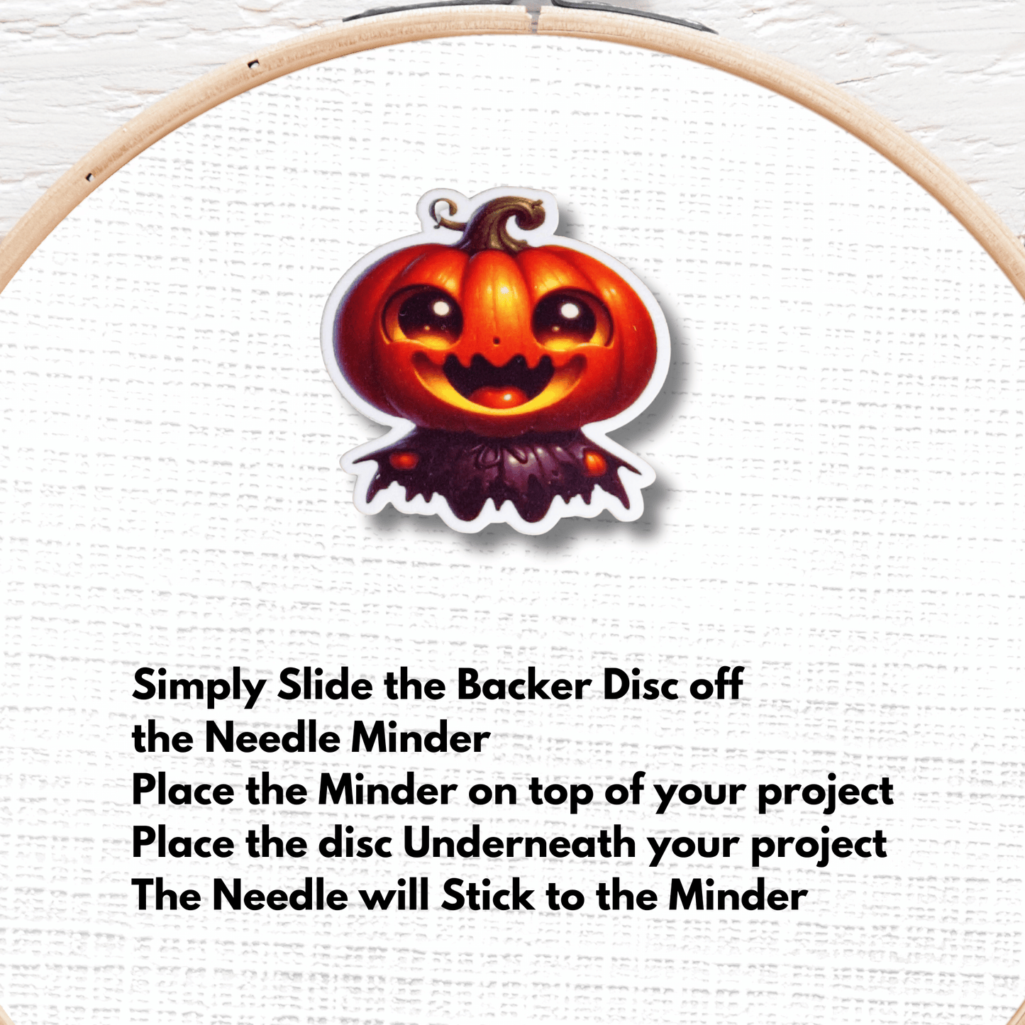 Cute jack o lantern pumpkin needle minder magnet for sewing and quilting projects
