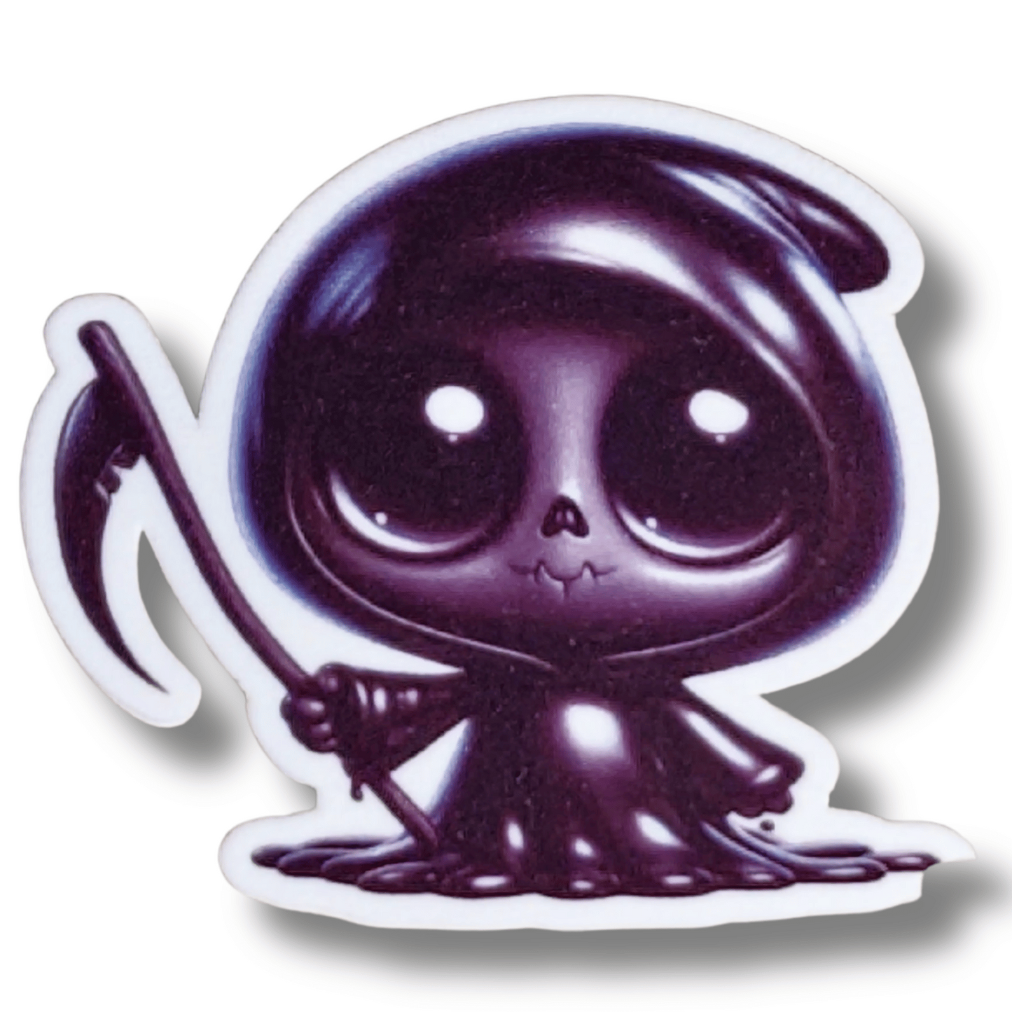 Cute Spooky Little Reaper Magnetic Needle Minder for cross stitch, embroidery, sewing, quilting, and needlepoint