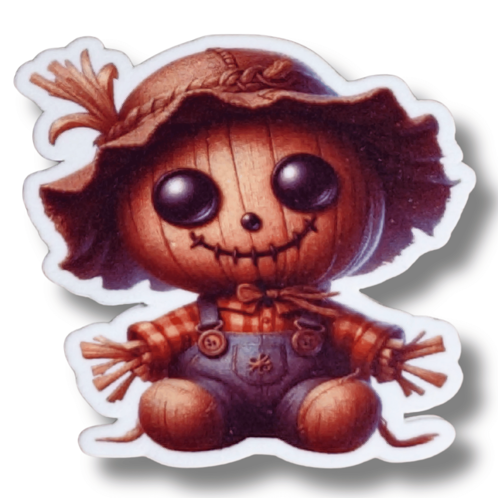 Cute Spooky Little Scarecrow Magnetic Needle Minder for cross stitch, embroidery, sewing, quilting, and needlepoint