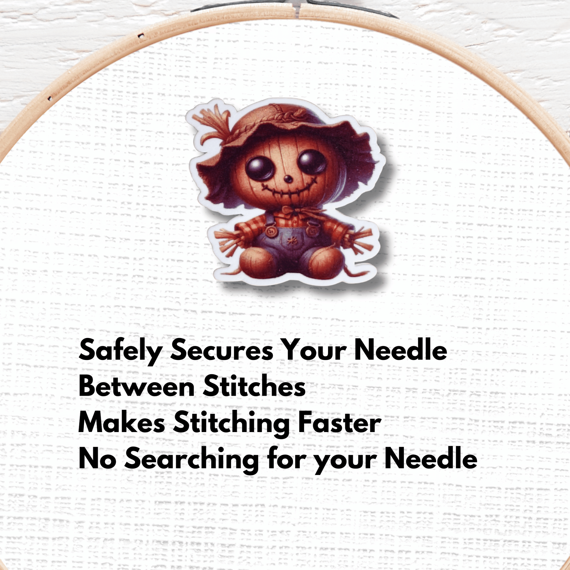 Cute Spooky Little Scarecrow Magnetic Needle Minder for cross stitch and embroidery