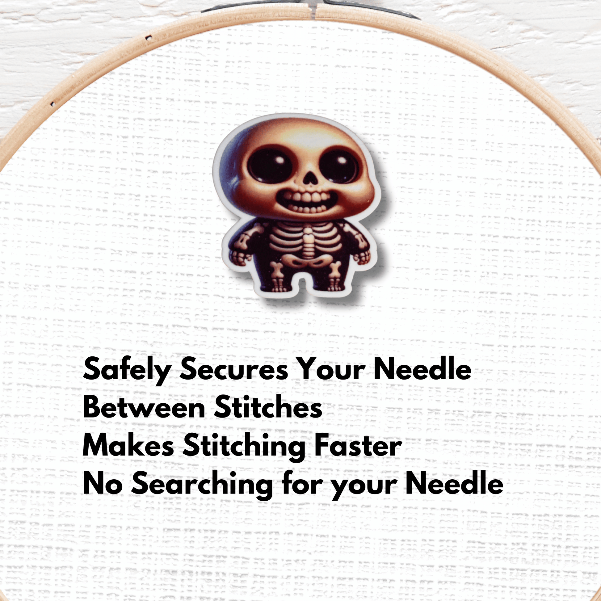 Cute Spooky Little Skeleton Magnetic Needle Minder for cross stitch and embroidery