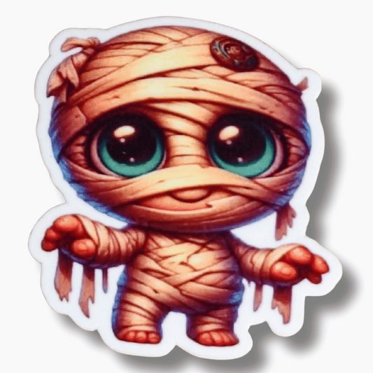 Cute Spooky Mummy Magnetic Needle Minder for cross stitch, embroidery, sewing, quilting, and needlepoint