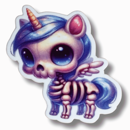 Cute Spooky Skeleton Unicorn Magnetic Needle Minder for cross stitch, embroidery, sewing, quilting, and needlepoint