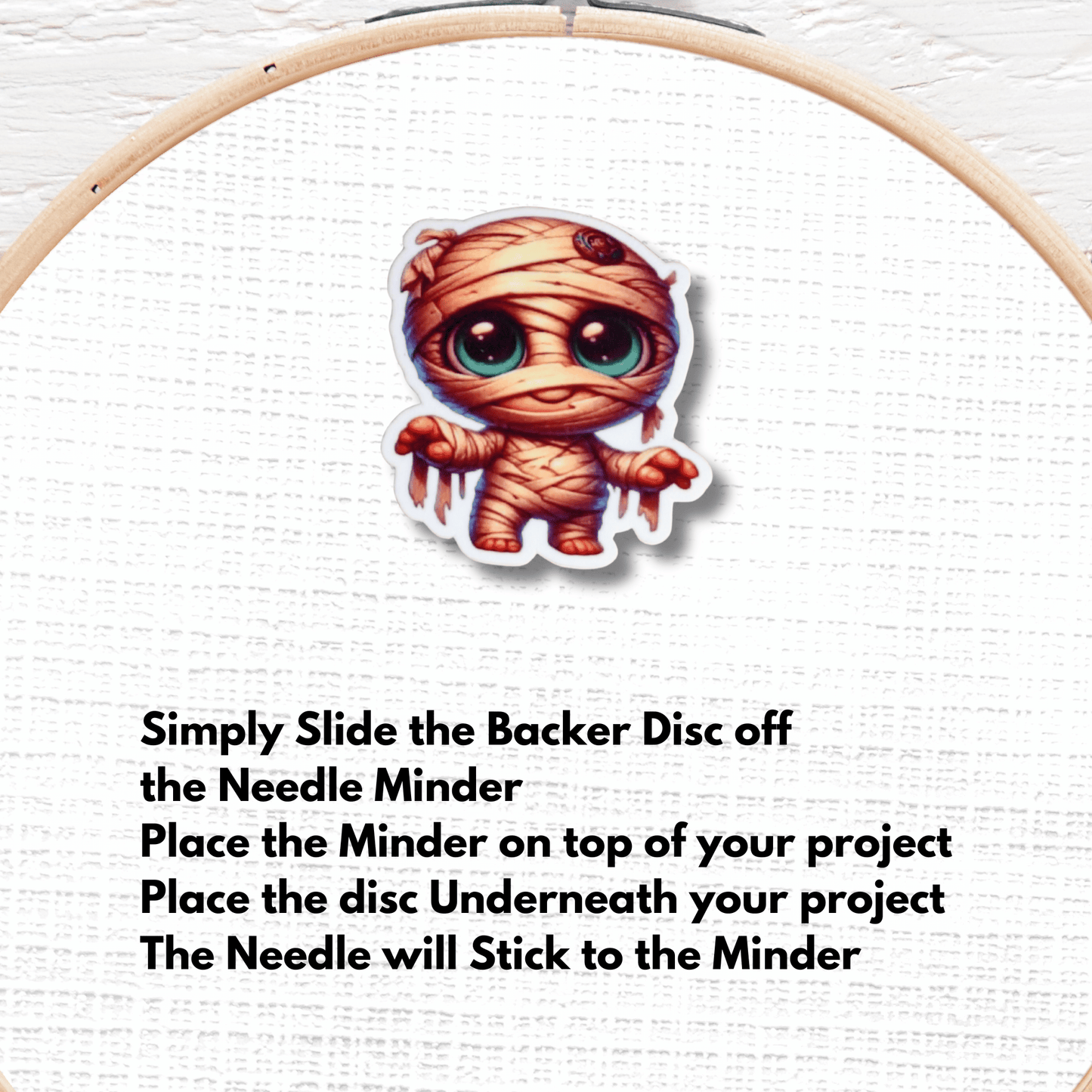 Cute mummy needle minder magnet for sewing and quilting