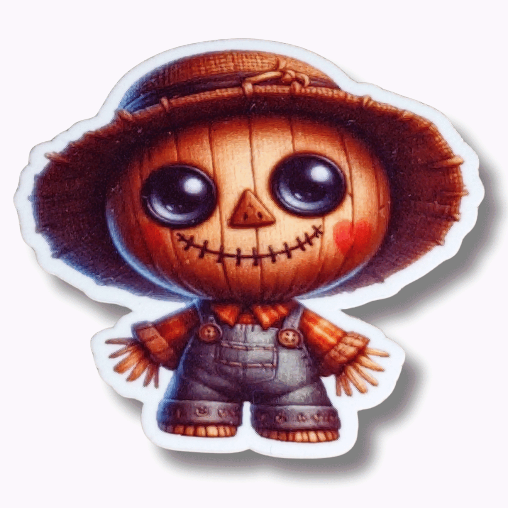 Cute Spooky Scarecrow Pumpkin Magnetic Needle Minder for cross stitch, embroidery, sewing, quilting, and needlepoint