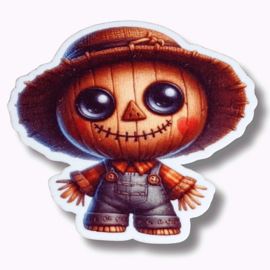 Cute Spooky Scarecrow Pumpkin Magnetic Needle Minder for cross stitch, embroidery, sewing, quilting, and needlepoint