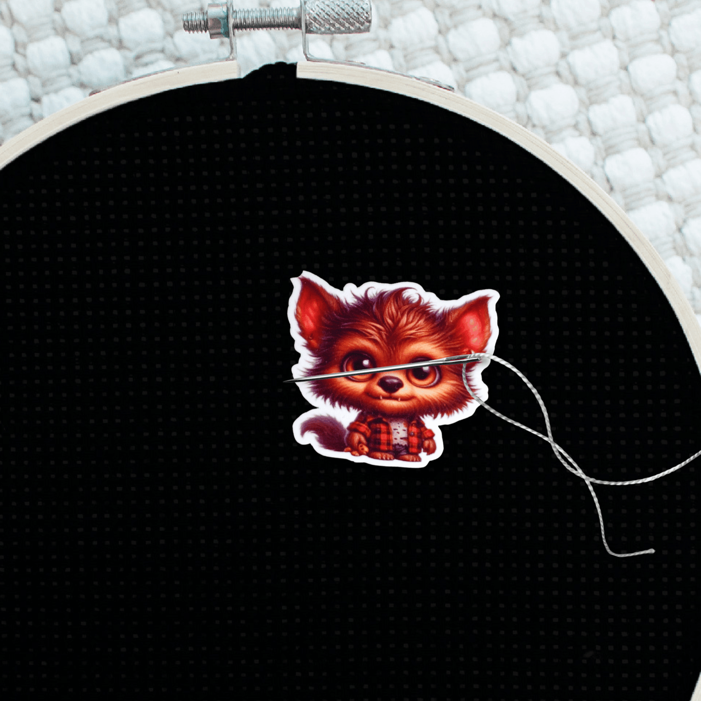 Decorative spooky werewolf magnet for cross stitch supplies
