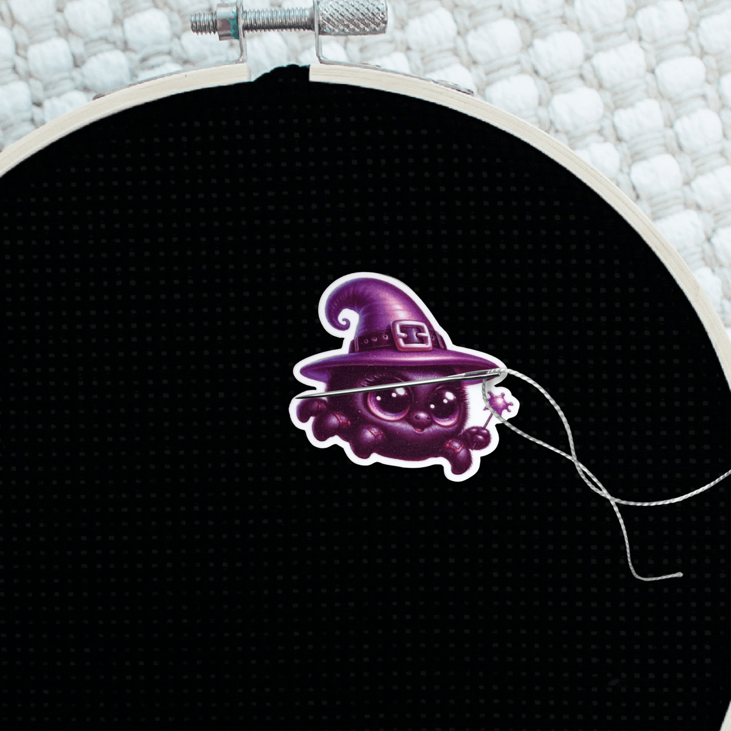 Decorative spooky spider magnet for cross stitch supplies
