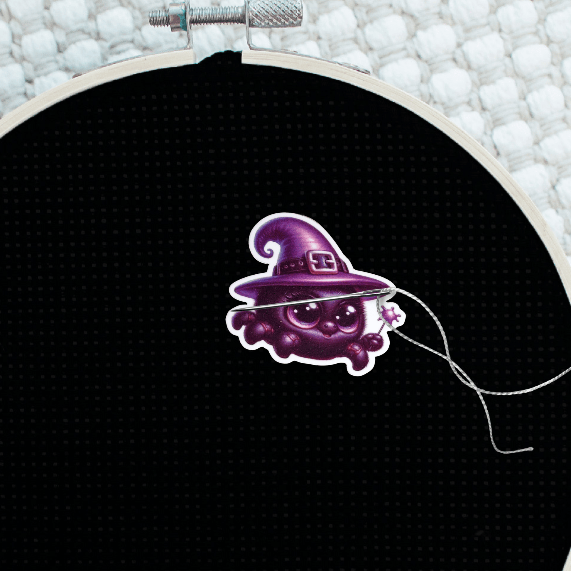 Decorative spooky spider magnet for cross stitch supplies