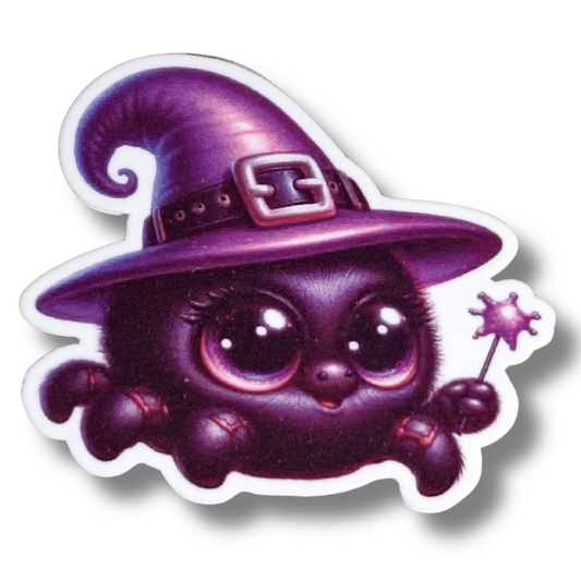 Cute Spooky Witch Spider Magnetic Needle Minder for cross stitch, embroidery, sewing, quilting, and needlepoint
