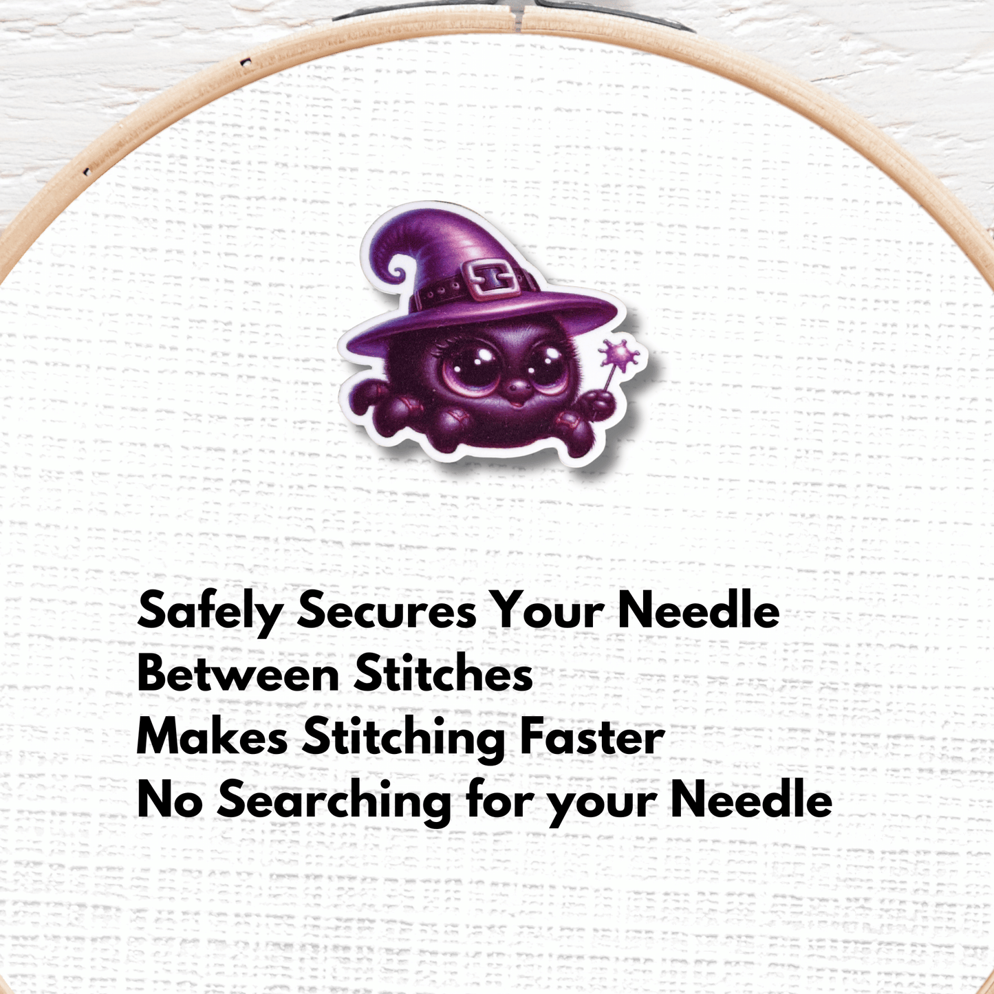 Cute Spooky Witch Spider Magnetic Needle Minder for cross stitch and embroidery