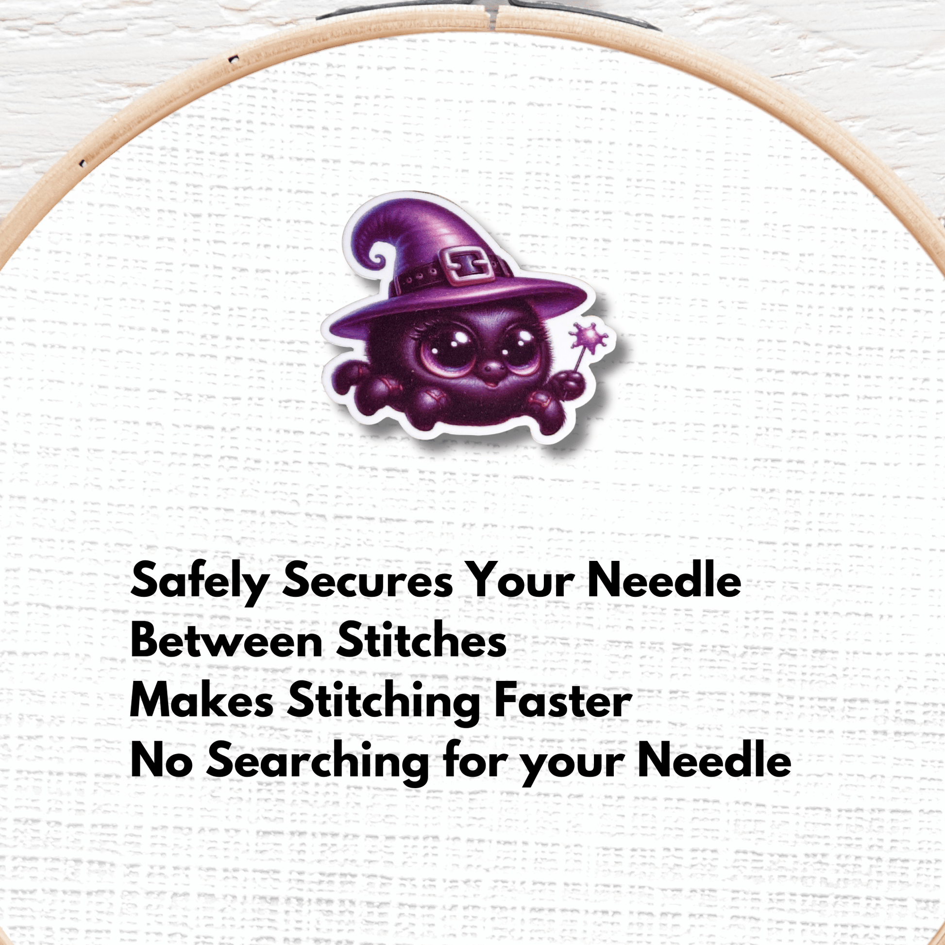 Cute Spooky Witch Spider Magnetic Needle Minder for cross stitch and embroidery