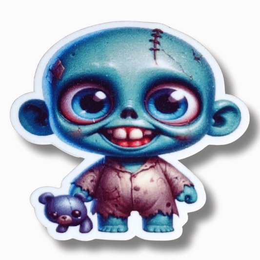 Cute Spooky Zombie Boy Magnetic Needle Minder for cross stitch, embroidery, sewing, quilting, and needlepoint