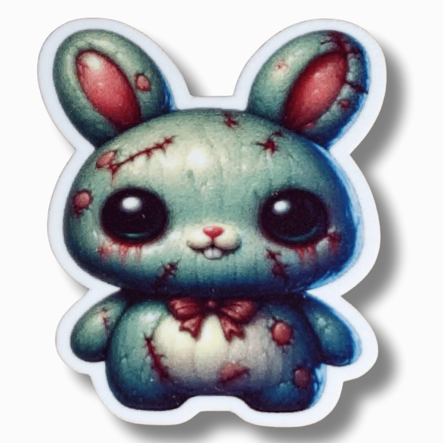 Cute Spooky Zombie Bunny Magnetic Needle Minder for cross stitch, embroidery, sewing, quilting, and needlepoint