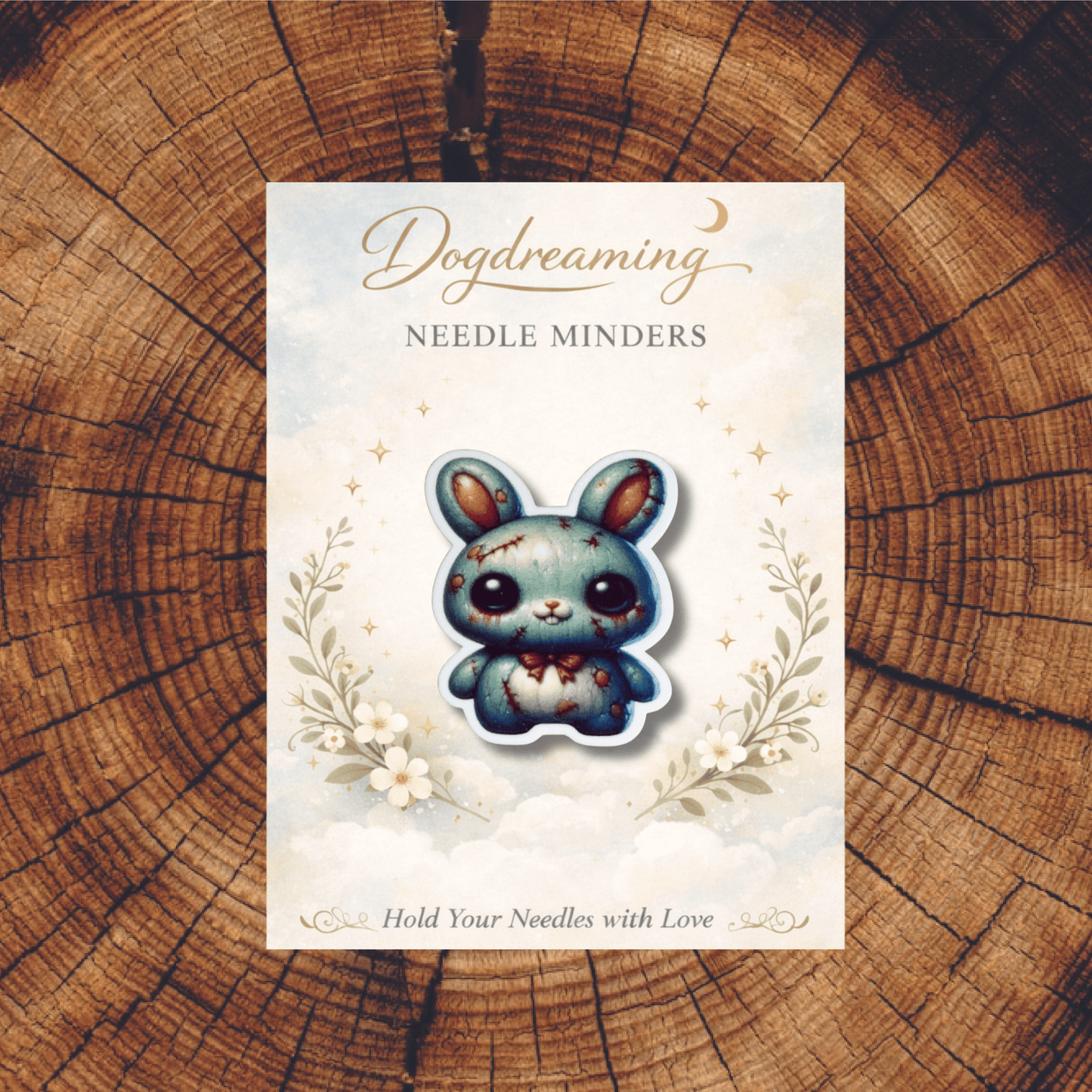 Acrylic zombie bunny magnetic needle minder for stitchers