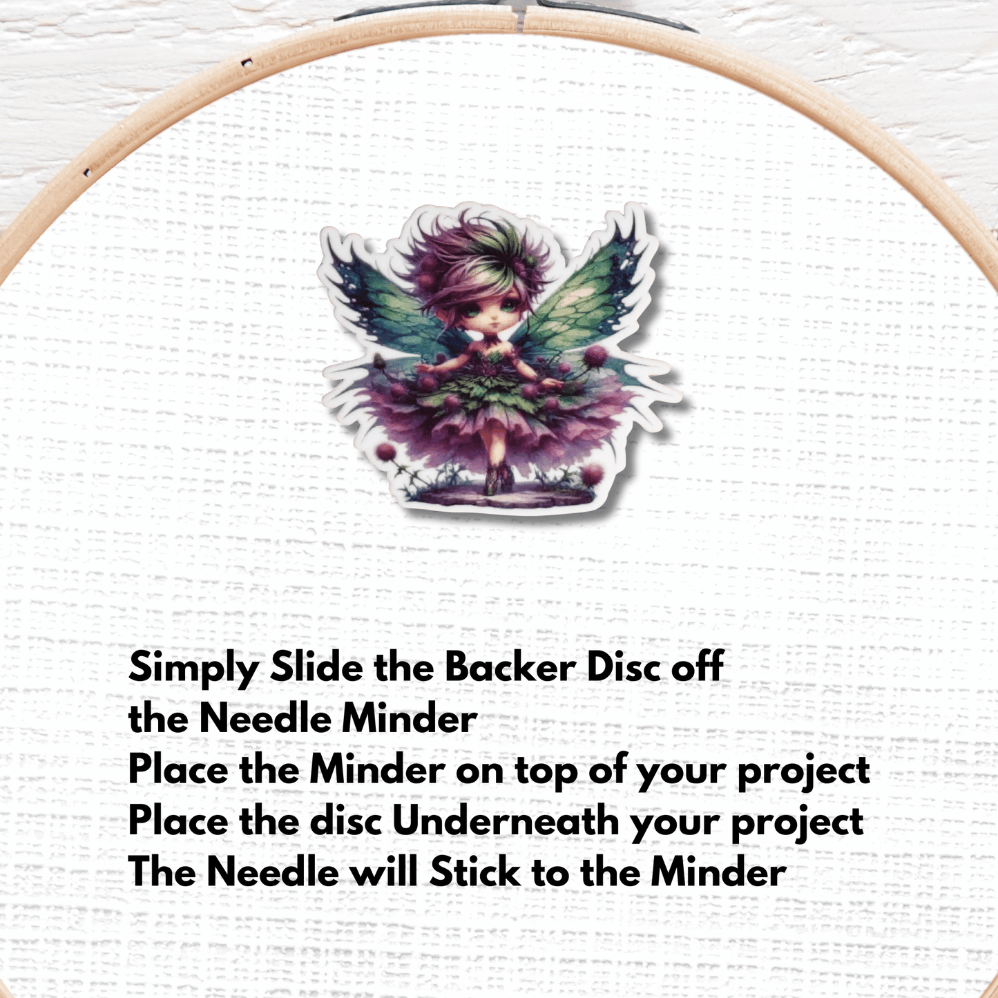thistle fairy magnetic needle holder cross stitch accessory