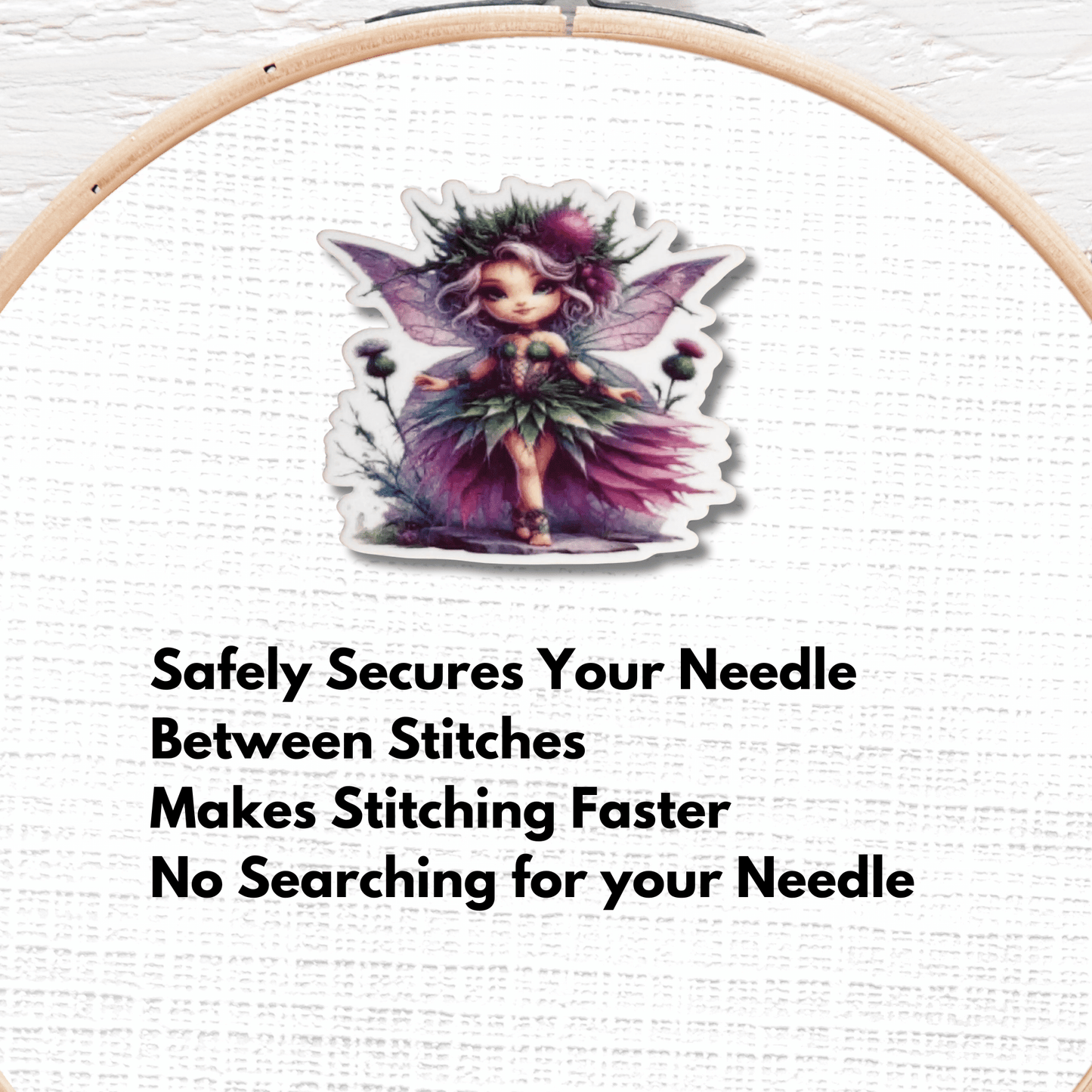 thistle fairy magnetic needle minder fantasy embroidery accessory