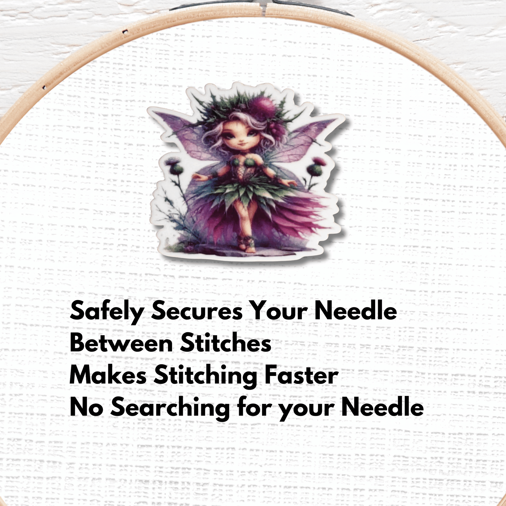 thistle fairy magnetic needle minder fantasy embroidery accessory