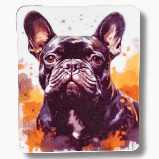 Fall Black French Bulldog Portrait Magnetic Needle Minder for cross stitch, embroidery, sewing, quilting, and needlepoint
