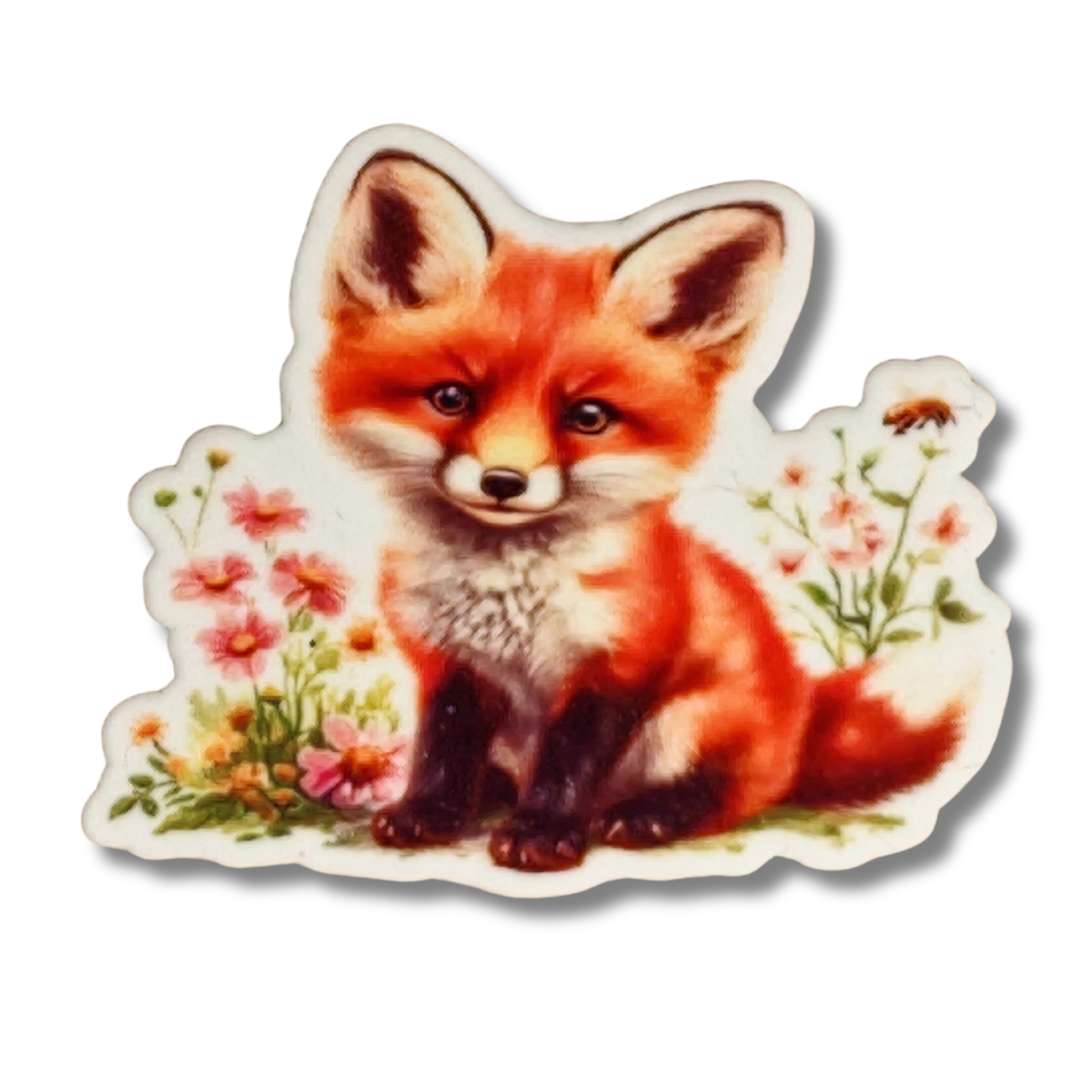 Floral Fox Magnetic Needle Minder for cross stitch, embroidery, sewing, quilting, and needlepoint