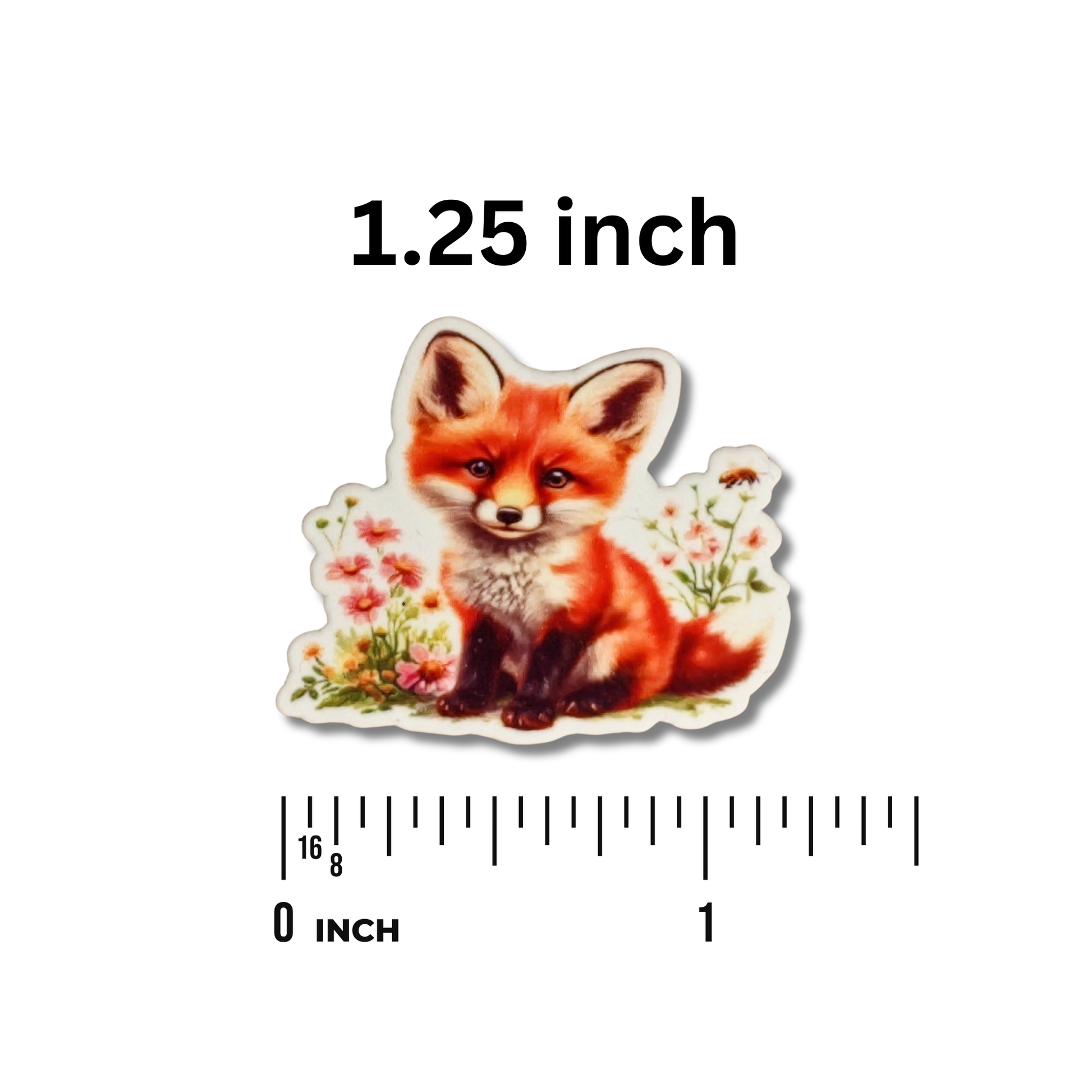 Decorative floral fox cross stitch needle minder magnet