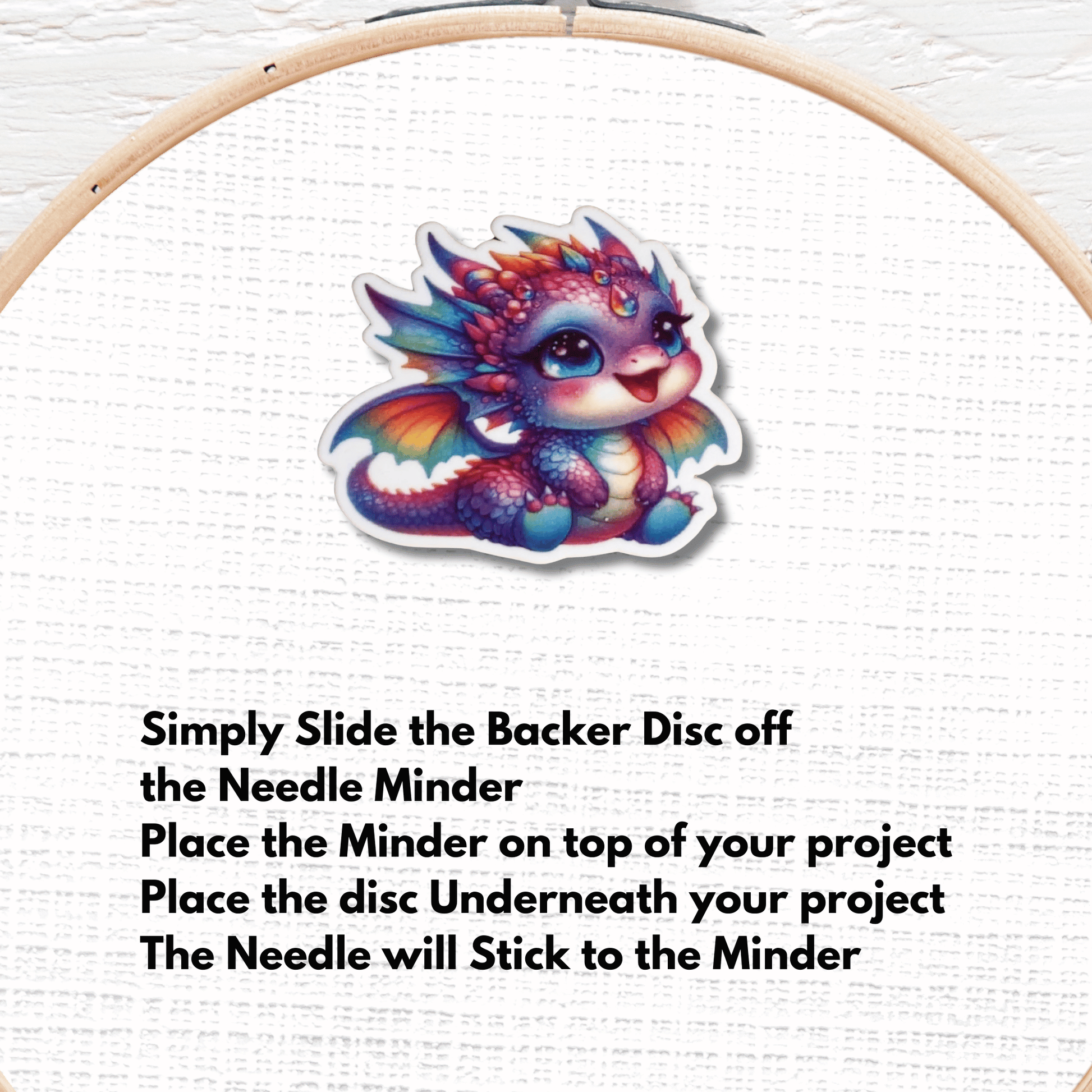 colorful jewel dragon magnetic needle holder cross stitch accessory