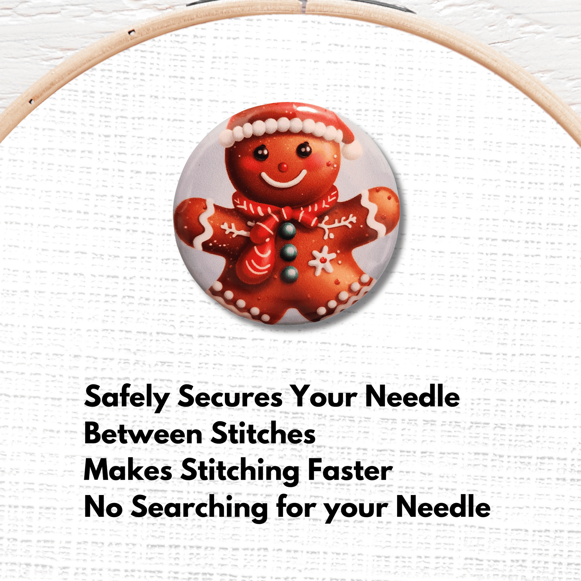 gingerbread man needle minder cross stitch accessory