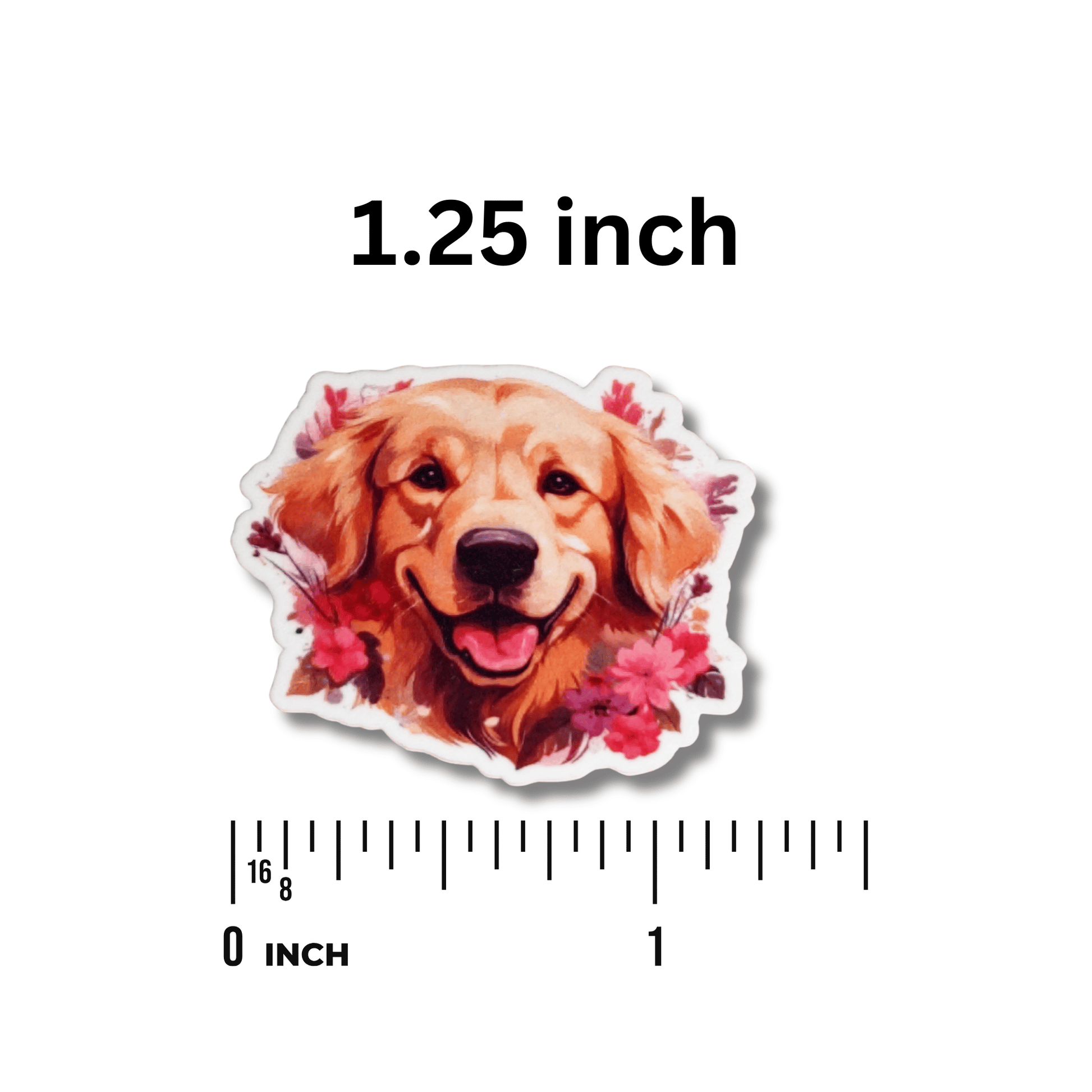 Dog magnetic needle minder with smiling Golden Retriever portrait artwork