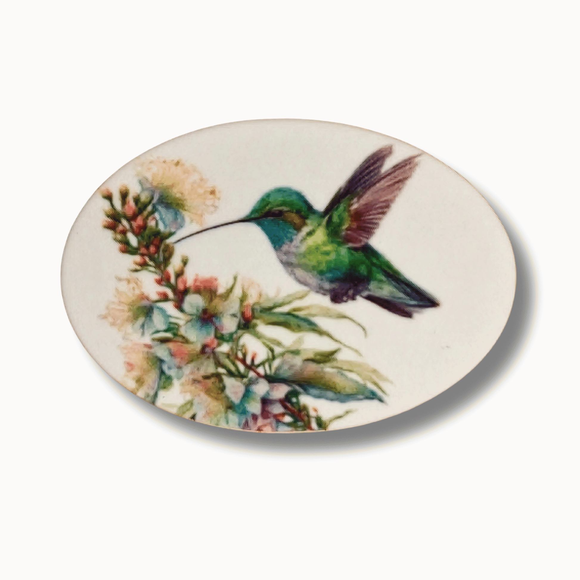 Green Hummingbird Wildflower Magnetic Needle Minder for cross stitch, embroidery, sewing, quilting, and needlepoint