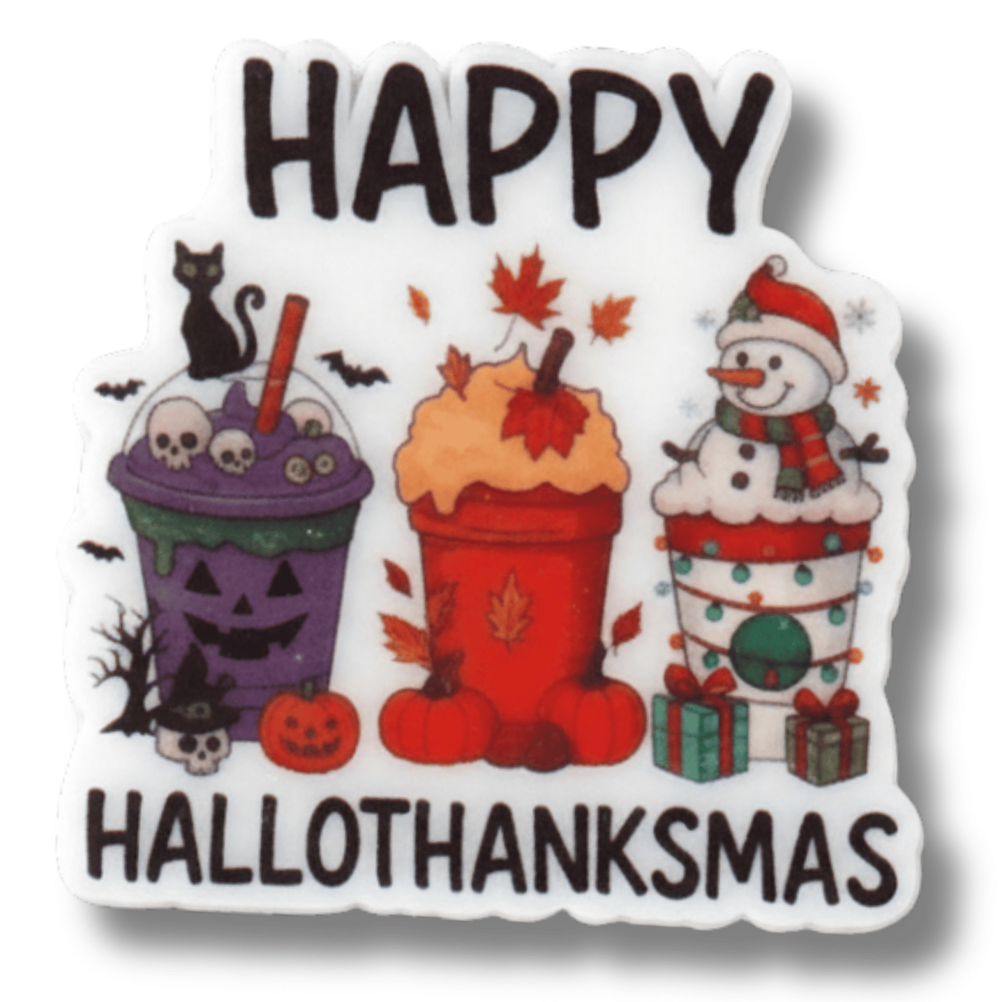 happy hallothanksmas magnetic needle minder for cross stitch embroidery
