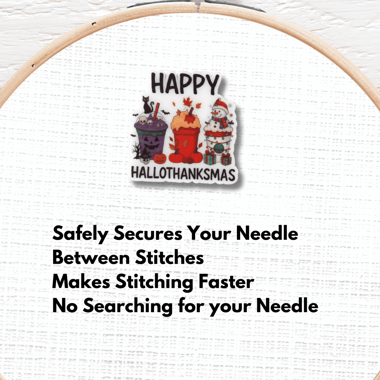 hallothanksmas needle minder cross stitch accessory