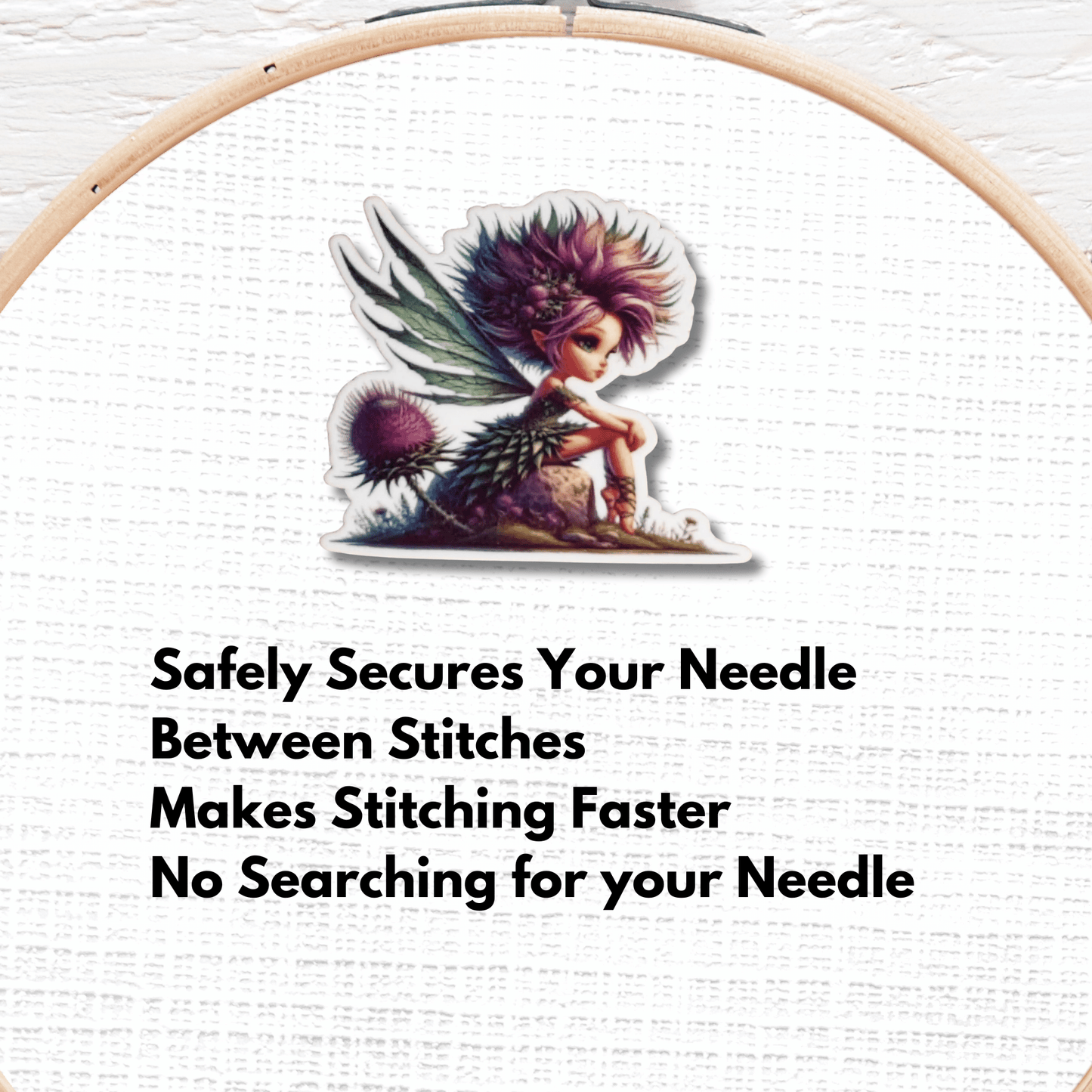 thistle fairy magnetic needle minder fantasy embroidery accessory