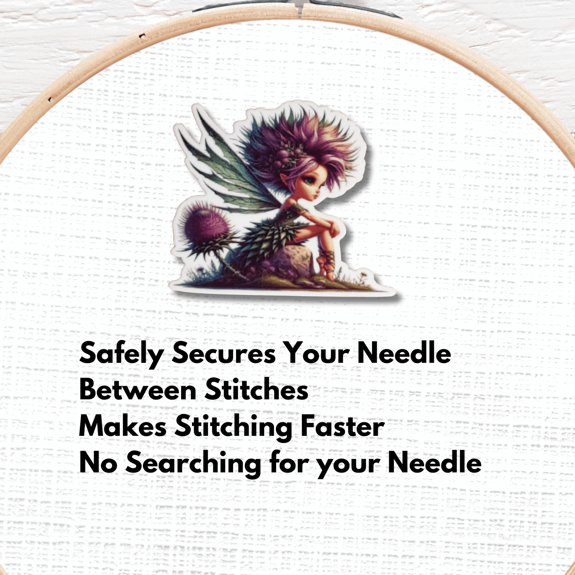 thistle fairy magnetic needle minder fantasy embroidery accessory