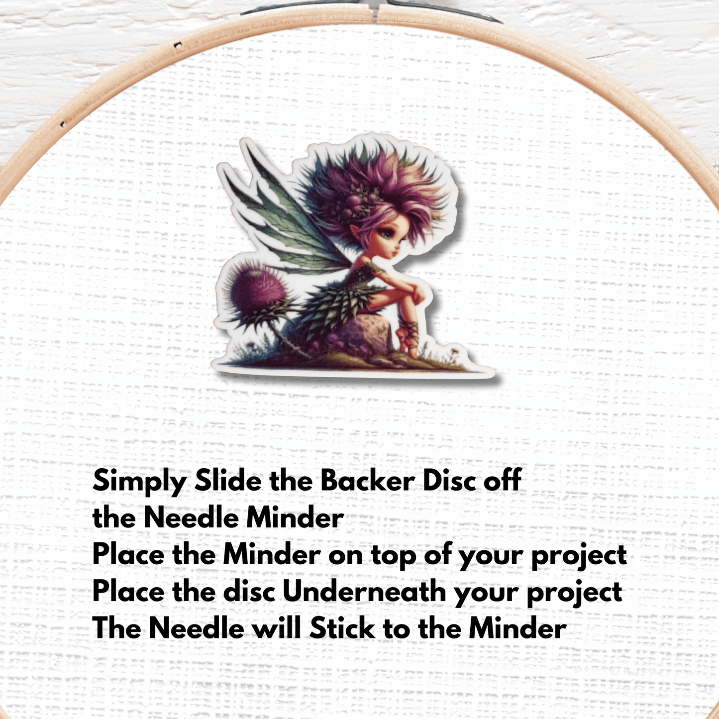 woodland fairy magnetic needle minder cross stitch tool