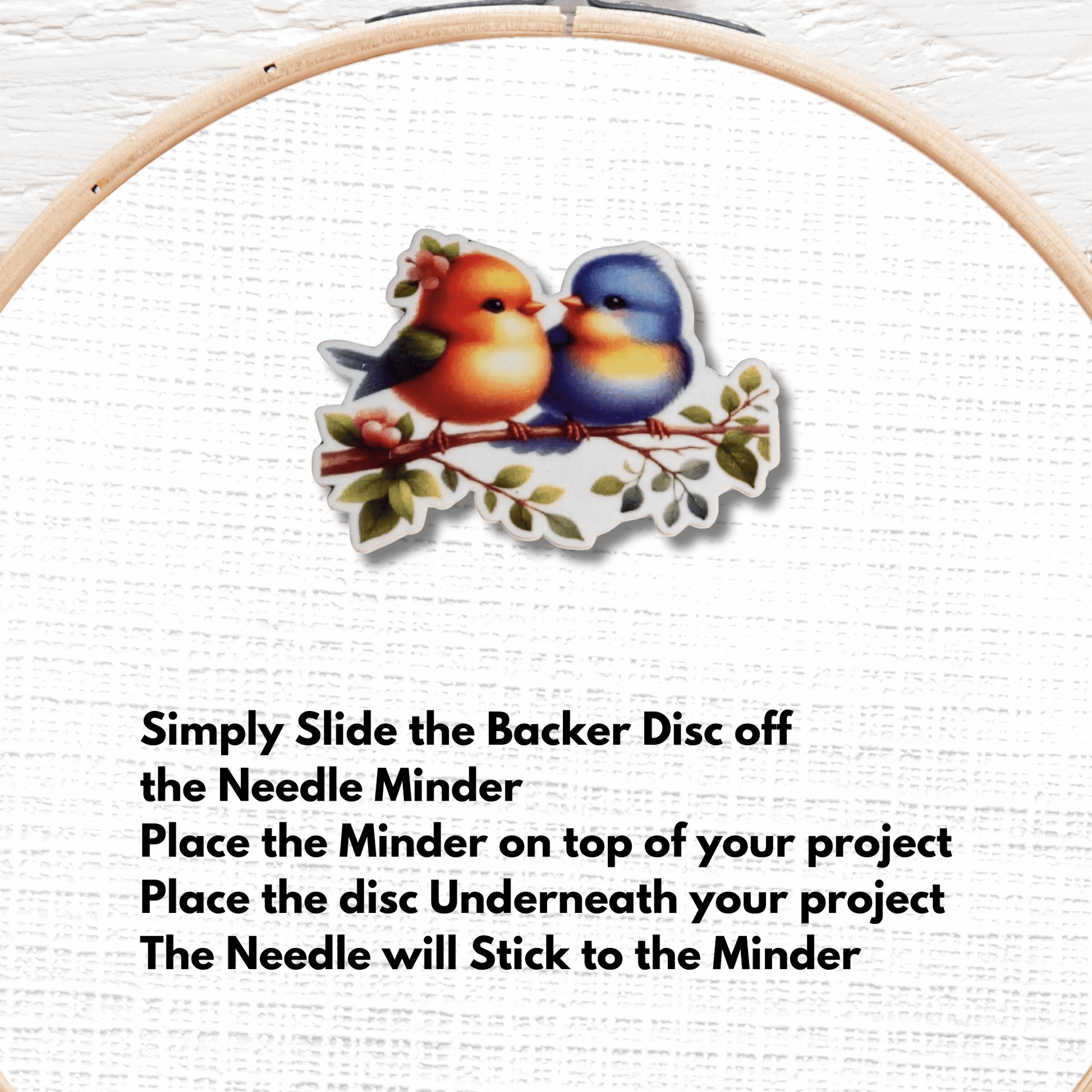 Lovebird Needle Minder Magnet, Cute Bird Embroidery Needle Holder Accessory