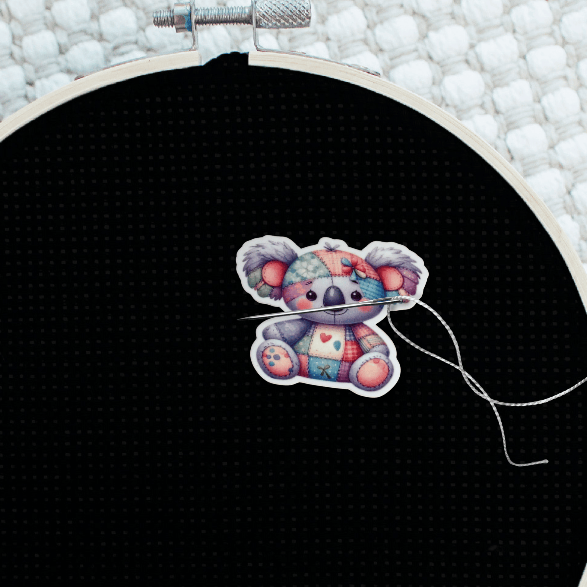 Koala magnetic needle minder for needlepoint and embroidery lovers