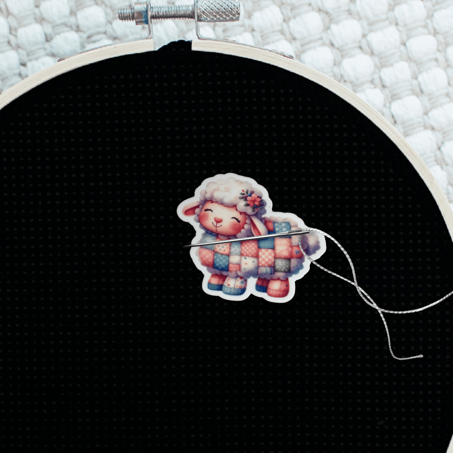 Farm sheep magnetic needle minder for needlepoint and embroidery lovers