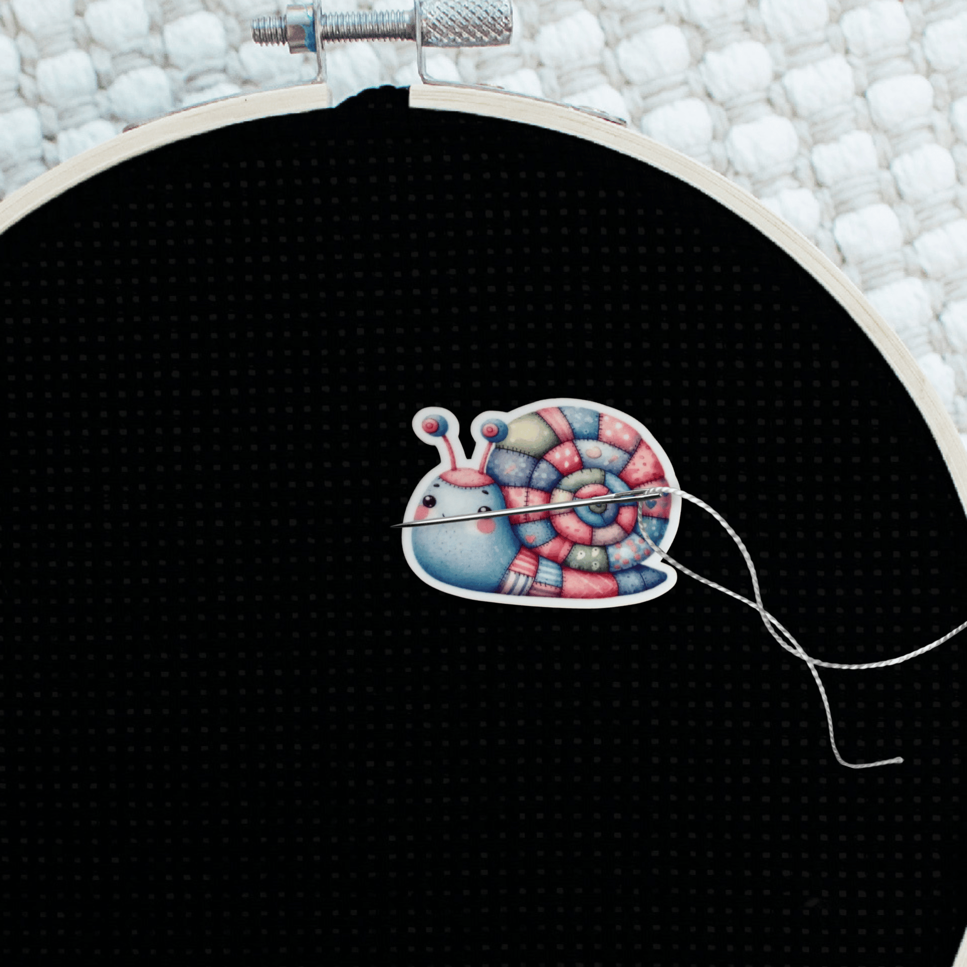 Garden snail magnetic needle minder for needlepoint and embroidery lovers