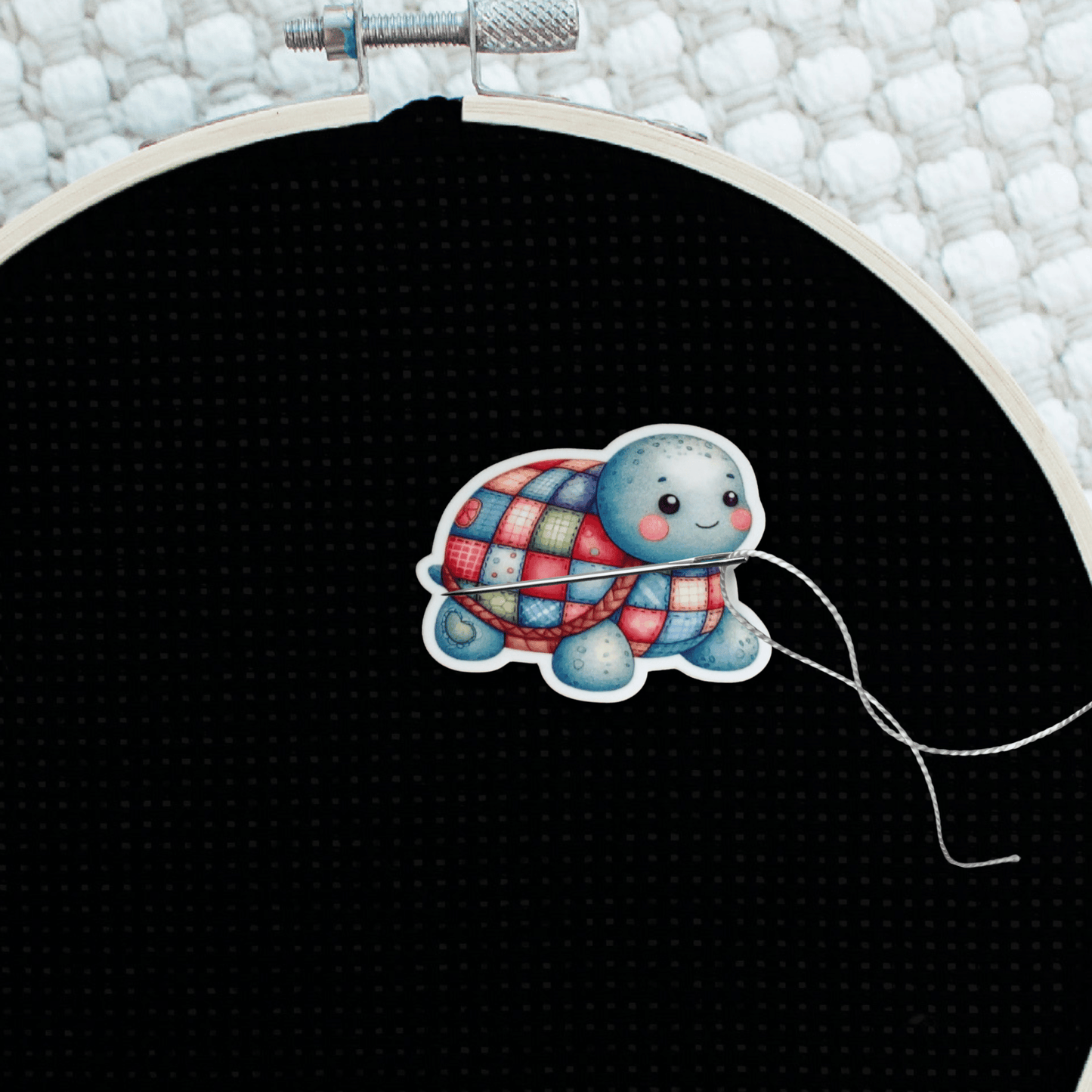 Turtle lover magnetic needle minder for needlepoint and embroidery