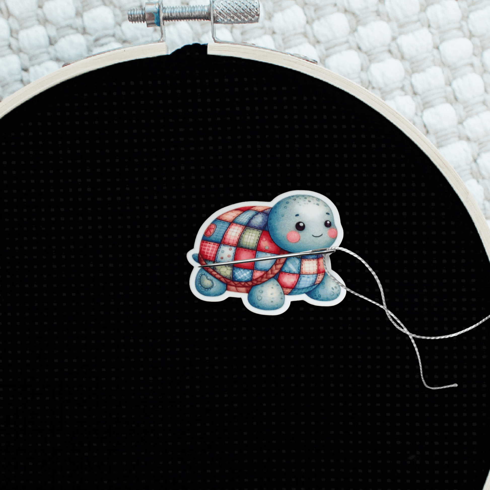 Turtle lover magnetic needle minder for needlepoint and embroidery