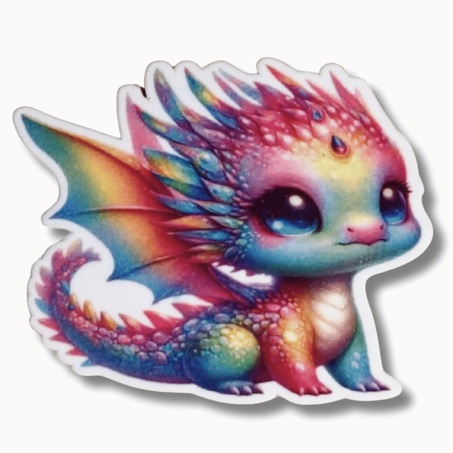 Pastel Rainbow Dragon Magnetic Needle Minder for Cross Stitch and Embroidery, Cute Fantasy Dragon Needle Holder Accessory