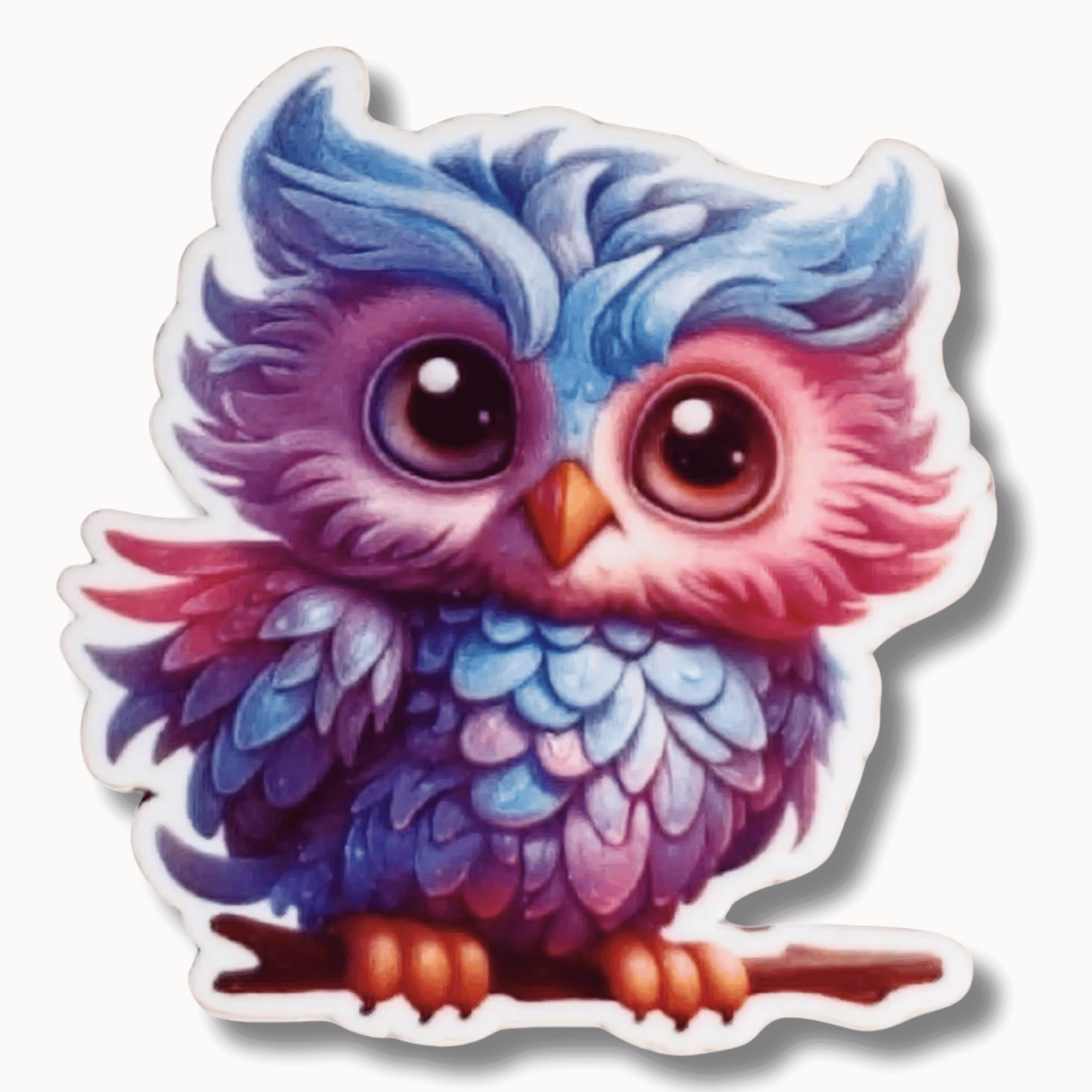 pink blue owl magnetic needle minder for cross stitch embroidery
