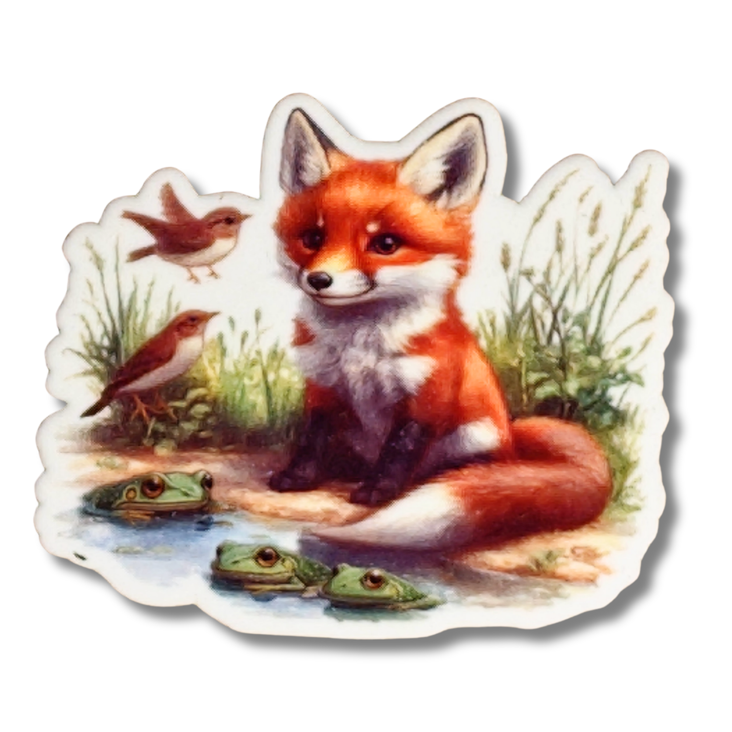 Pond Fox Magnetic Needle Minder for cross stitch, embroidery, sewing, quilting, and needlepoint
