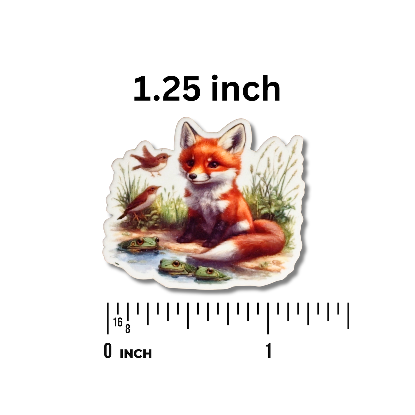Decorative pond fox cross stitch needle minder magnet