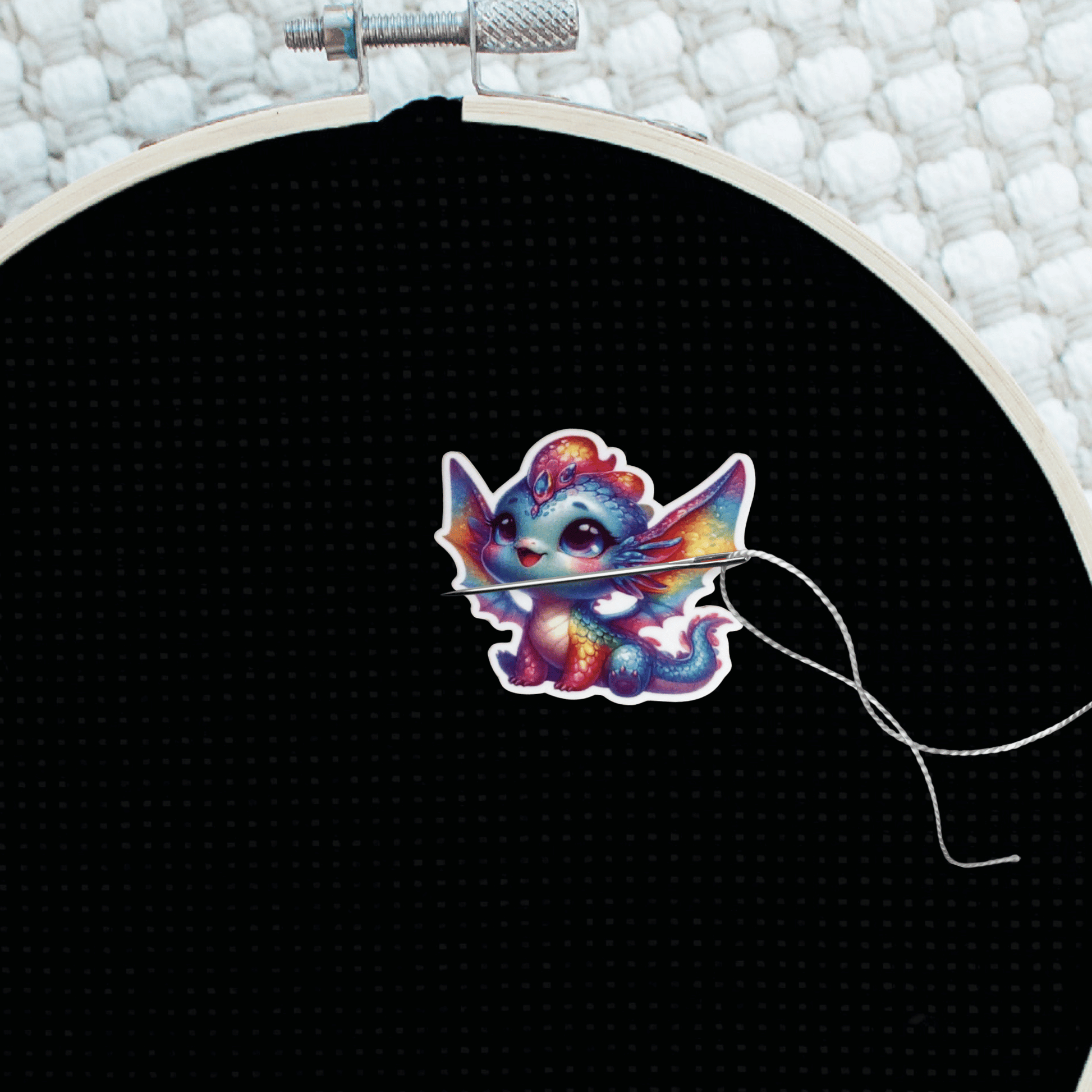 fantasy rainbow dragon magnetic needle minder stitching accessory