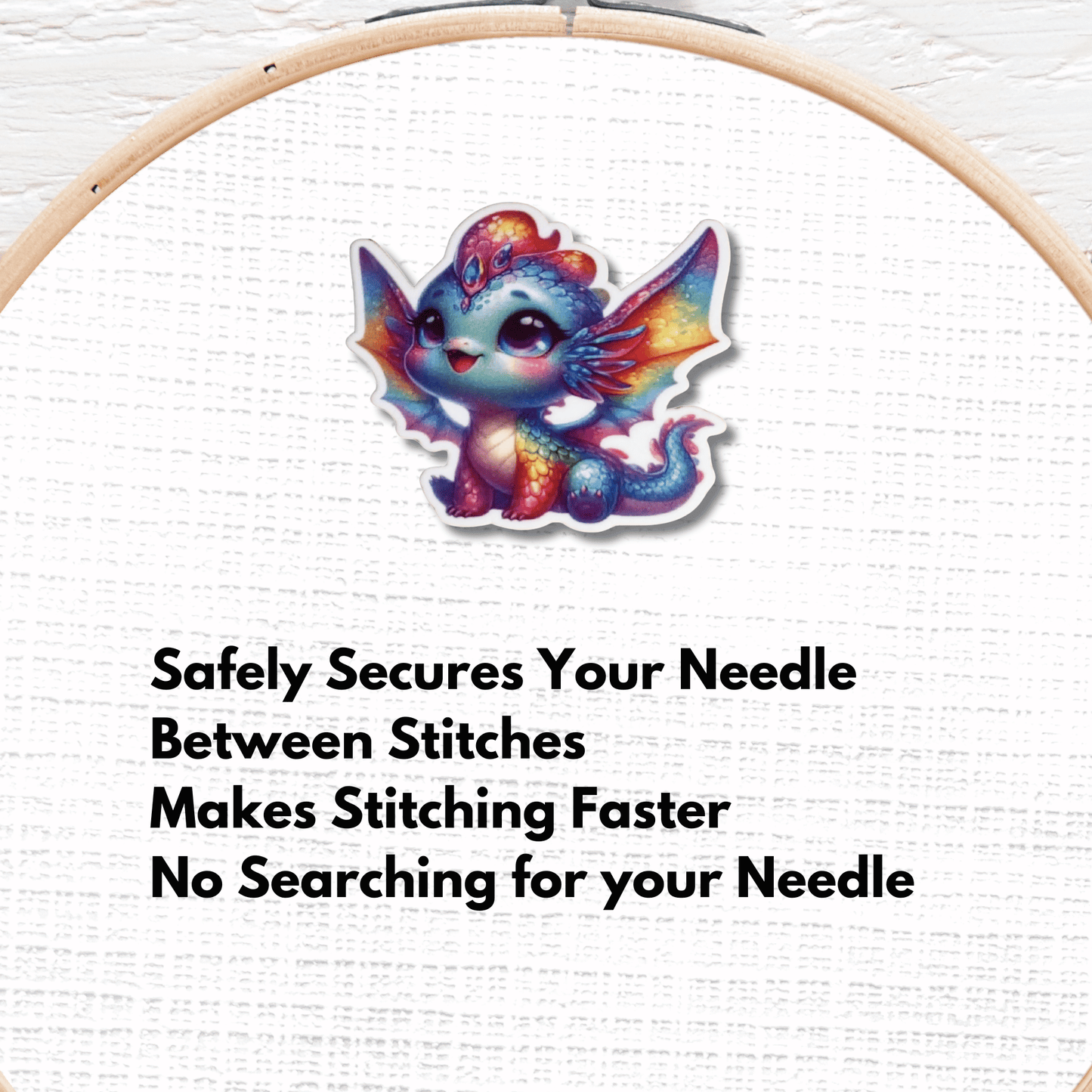 prismatic rainbow dragon magnetic needle minder fantasy accessory