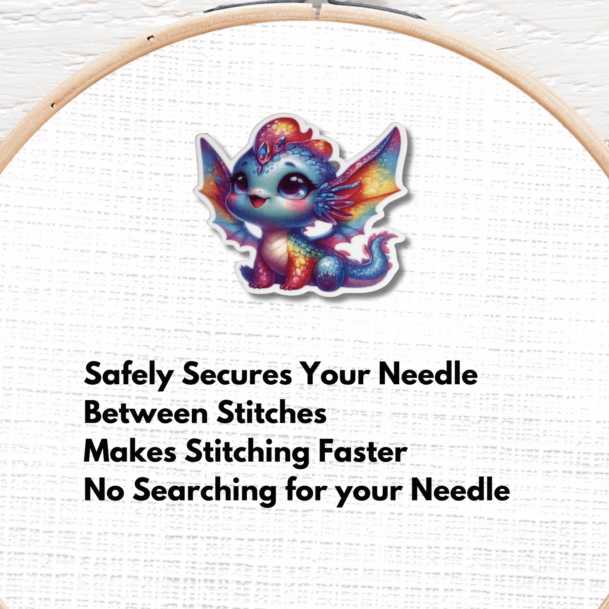 prismatic rainbow dragon magnetic needle minder fantasy accessory