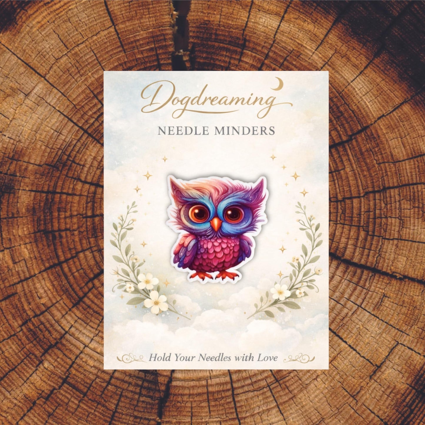Fun and colorful owl cross stitch accessory for embroidery lovers