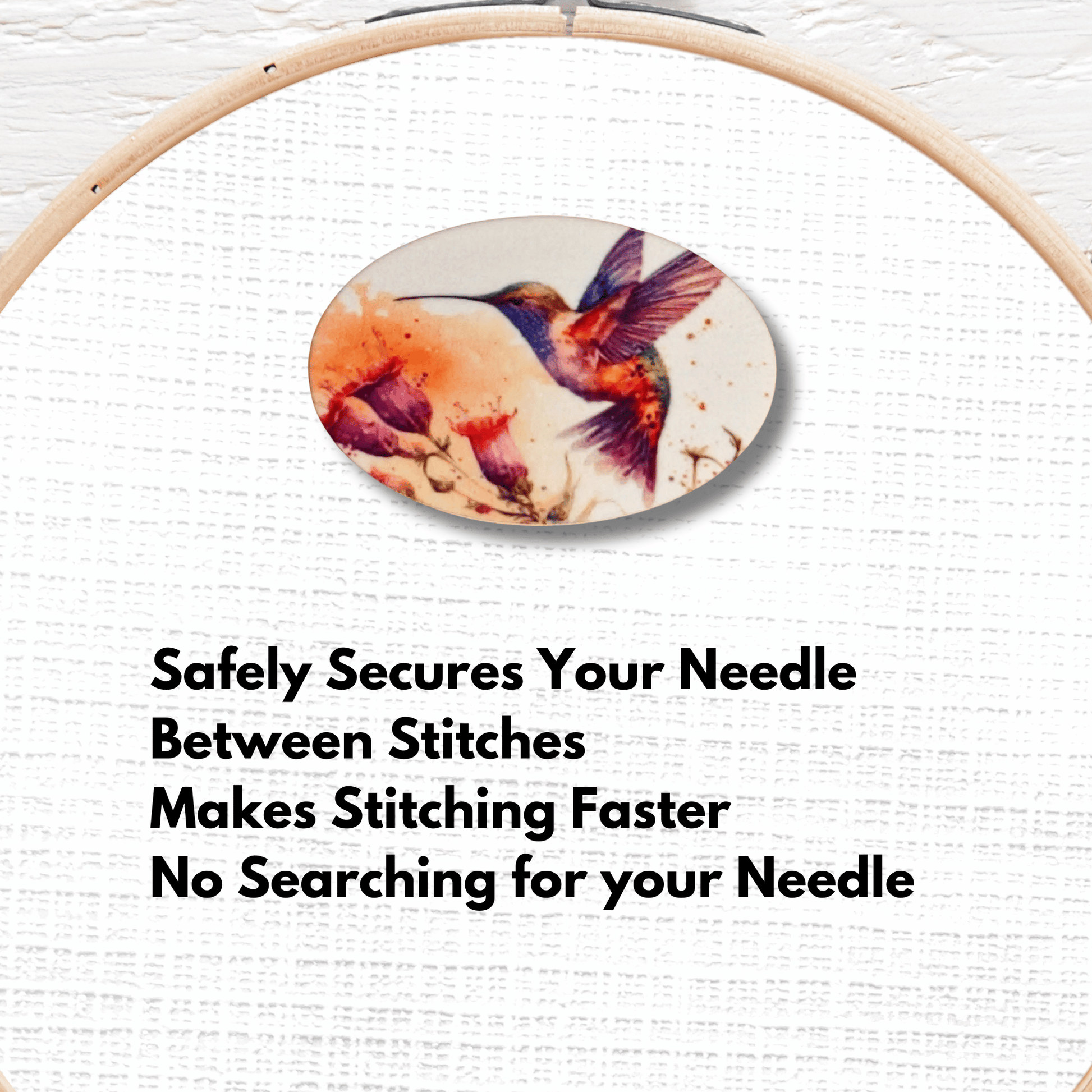 Purple Orange Hummingbird Floral Magnetic Needle Minder magnetic needle minder for cross stitch and embroidery